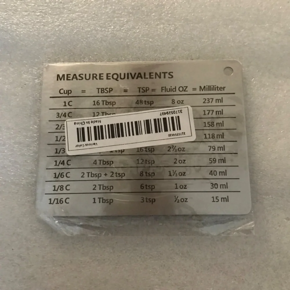 Stainless Steel Fridge Magnet, Common Unit Conversion Comparison Table